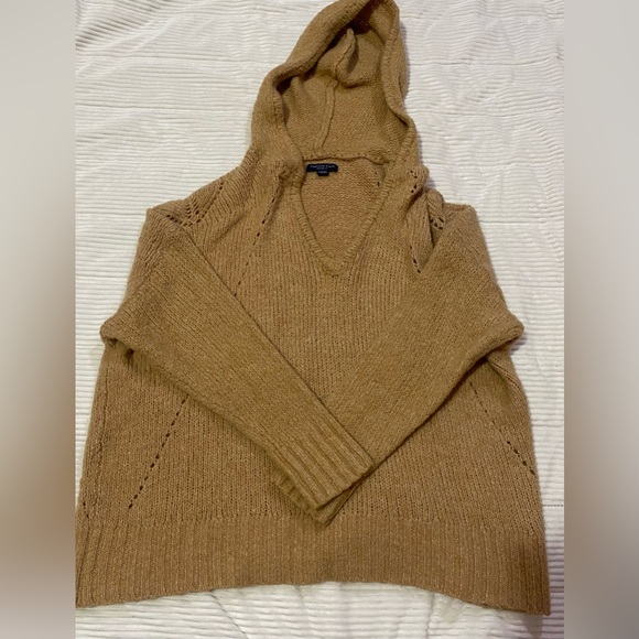 American Eagle Outfitters Sweaters - Mustard Yellow American Eagle Sweater With Hood And V-Neck